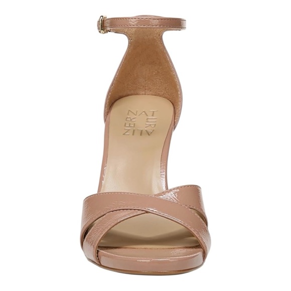 Naturalizer Tan Heeled Sandals with Sculptural Heel - Picture 1 of 5